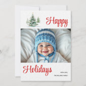 アウトドアクリスマスツリーHappy Holidays写真 シーズンカード (正面)