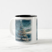 アウトドアクリスマスツリーTwo-Tone Mug, 11 oz ツートーンマグカップ (正面左)