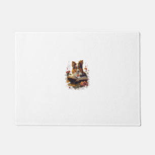 アウトドアシェットランド・ シープドッグドッグ読ズブック ドアマット