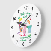 アウトドアシーガールキャンパーグランパーズカクテル ラージ壁時計 (傾斜)