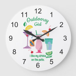 アウトドアシーガールキャンパーグランパーズカクテル ラージ壁時計