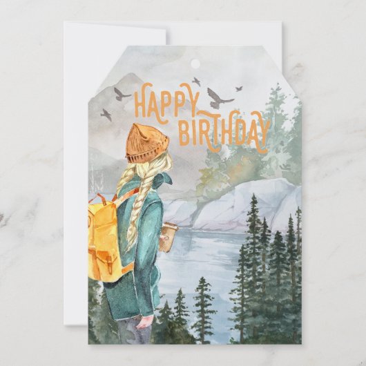 アウトドアシーガールズアドベンチャー誕生日カード (正面)