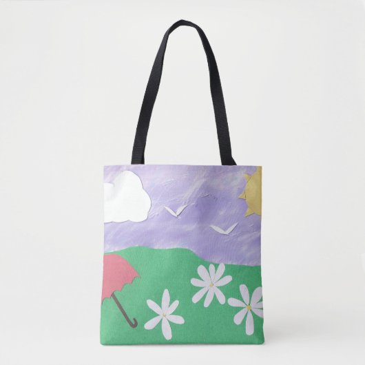 アウトドアシーン付きトートバッグ トートバッグ (正面)