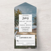 アウトドアセレモニー ツリー サマー フローラル ウェディング オールインワン招待状 (内側)