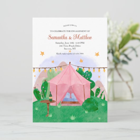 アウトドアテント 招待状 (スタンド正面)