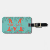 アウトドアトラベラーモノグラムのパーソナライズカスタム ラゲッジタグ (正面横)