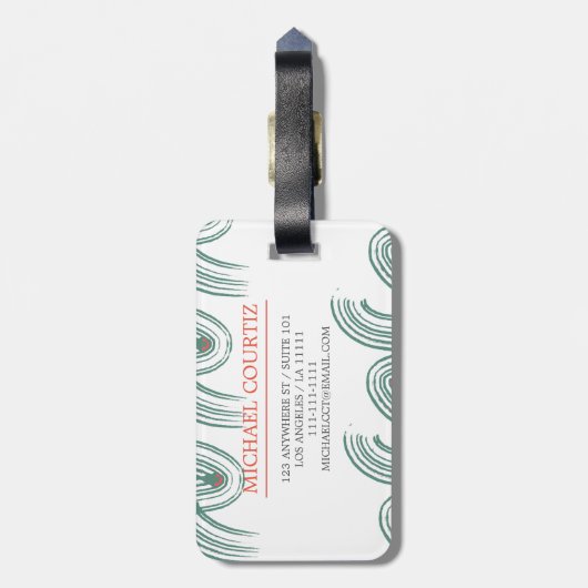 アウトドアトラベラーモノグラムのパーソナライズラゲッジ ラゲッジタグ (裏面縦)