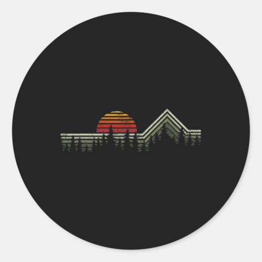 アウトドアトラベル自然デザインユニ – 大人レトロNat ラウンドシール (正面)