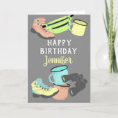 アウトドアハイキング&キャンプギア パーソナライズされた カード (正面)