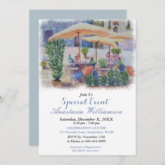 アウトドアハウスパーティーイベント招待状 招待状 (正面/裏面)