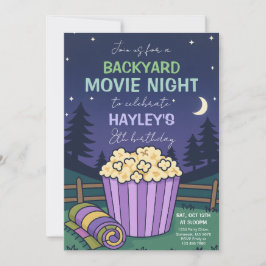 アウトドアバックヤードムービーナイト誕生日 招待状