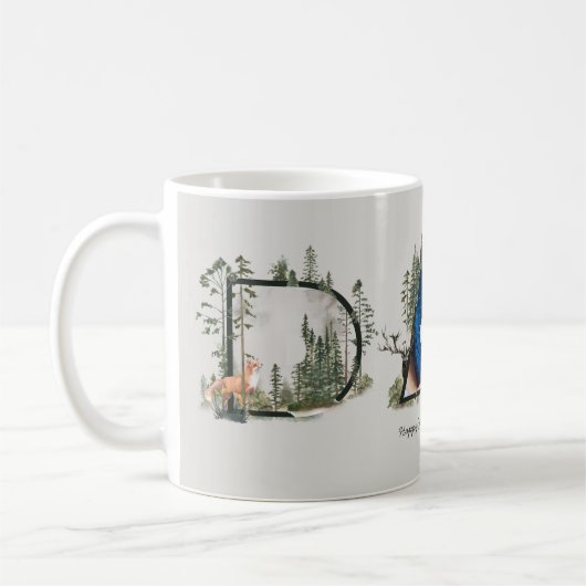 アウトドアパパ森の手紙フォト1st父の日 コーヒーマグカップ (左)