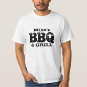 アウトドアパーソナライズされた男性用にBBQ tシャツと名付ける Tシャツ (正面)