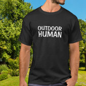 アウトドアヒューマン 太字ブロックタイポグラフィ Tシャツ