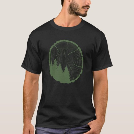 アウトドアファッションスタイル ダークグリーン Gorpcore Tシャツ (正面)