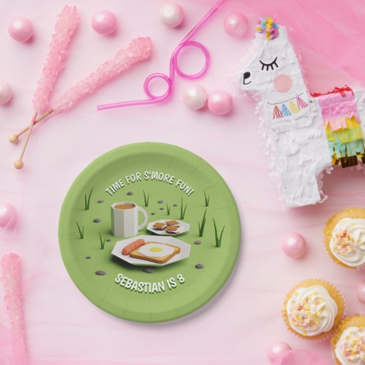アウトドアボーイズモアキャンプ子供の誕生日パーティー ペーパープレート (パーティー)