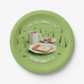 アウトドアボーイズモアキャンプ子供の誕生日パーティー ペーパープレート (正面)