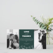 アウトドアマウンテンズパインツリーエメラルド結婚の写真 サンキューカード (スタンド正面)