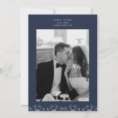 アウトドアマウンテンズパインツリーネイビーブルー結婚ズ 招待状 (裏面)