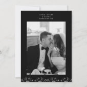 アウトドアマウンテンズパインツリーミッドナイトブラック結婚ズ 招待状 (裏面)