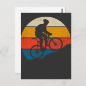 アウトドアマウンテンバイクもしくは自転車に乗る人ツアーサイクリング ポストカード (正面/裏面)