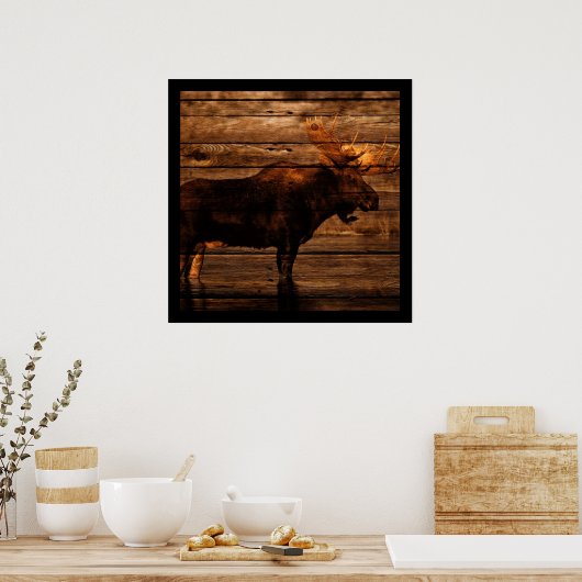 アウトドアマン動揺してグ野生動物ブルムース ポスター (キッチン)