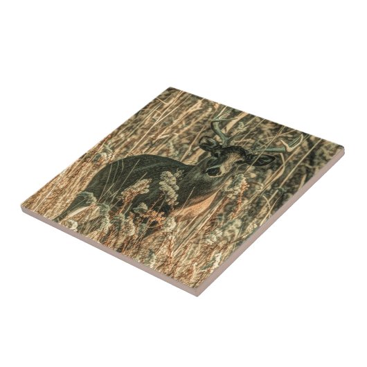 アウトドアマン荒野カモフラージホワイトテールディアー タイル (側面)