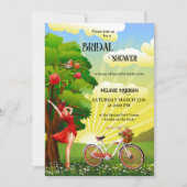 アウトドアレトロ自転車春サマーブライダルシャワー 招待状 (正面)