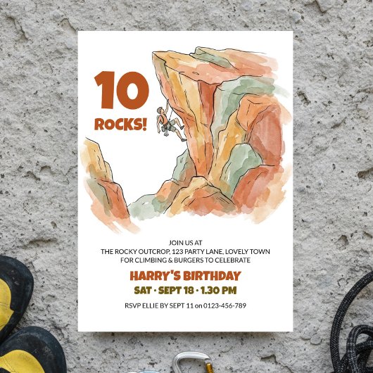 アウトドアロッククライミングアドベンチャー誕生日 招待状