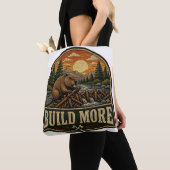 アウトドア刺繍ワッペン ビーバー トートバッグ (クローズアップ)