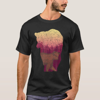 アウトドア動物野生動物ブラウンベアー恋人自然B Tシャツ