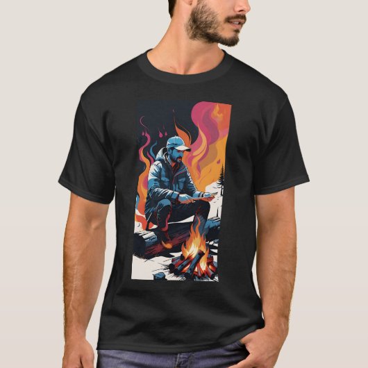 アウトドア好きな男性 Tシャツ (正面)
