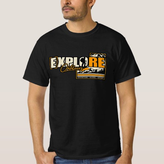 アウトドア探検グラフィックTシャツ メンズ Tシャツ (正面)