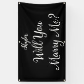 アウトドア提案白黒で結婚してくれ 横断幕 (縦)