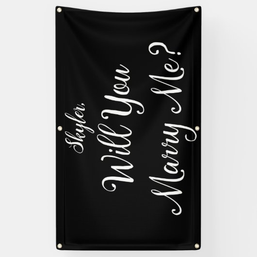 アウトドア提案白黒で結婚してくれ 横断幕 (縦)