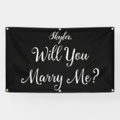 アウトドア提案白黒で結婚してくれ 横断幕 (横)