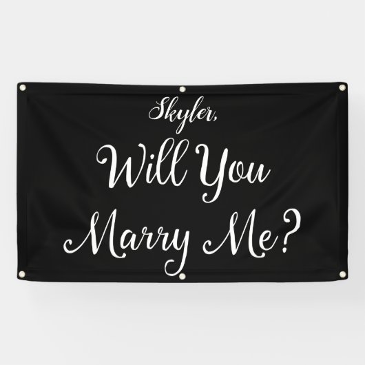 アウトドア提案白黒で結婚してくれ 横断幕 (横)