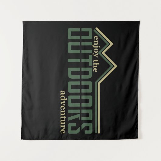 アウトドア楽しむハイキングアドベンチャー タペストリー (正面(横))