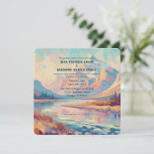 アウトドア油絵を描マウンテン結婚式招待状 (スタンド正面)