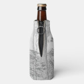 アウトドア派な湖と森の鉛筆画 ボトルクーラー (ボトル裏面)
