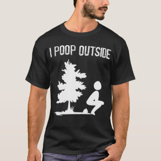 アウトドア派！外でウンチするの最高！ メンズ おもしろ キャンプ Tシャツ