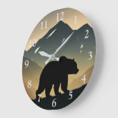 アウトドア素晴らしブラックベアーウォール時計 ラージ壁時計 (傾斜)