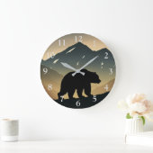 アウトドア素晴らしブラックベアーウォール時計 ラージ壁時計 (ホーム)