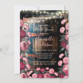 アウトドア素朴バームウイスキーバレルブライダルシャワー 招待状