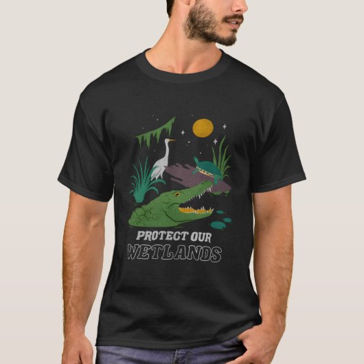 アウトドア野生生物保護の湿地帯 Tシャツ (正面)