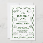 アウトドア・アドベンチャー・キャンプの花嫁おさらいパーティー 招待状 (正面)