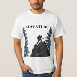 アウトドア+アドベンチャー+ハイカー+シルエット+モチベーション Tシャツ