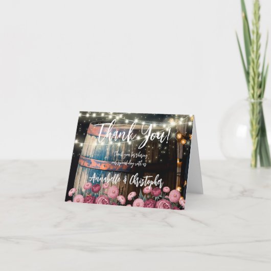 アウトドア ウイスキーバレル ブライダルシャワー ウェルカム サンキューカード (正面)