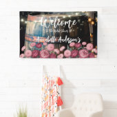 アウトドア ウイスキーバレル ブライダルシャワー ウェルカム 横断幕 (インサイチュ)