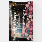 アウトドア ウイスキーバレル ブライダルシャワー ウェルカム 横断幕 (縦)